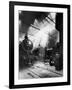 Express Locomotives Stabled in the Engine Sheds at Euston Station-null-Framed Art Print