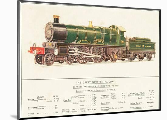 Express Passenger Locomotive, No.190, Great Western Railway-null-Mounted Art Print