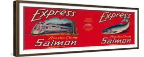 Express Salmon Can Label - San Francisco, CA-Lantern Press-Framed Premium Giclee Print