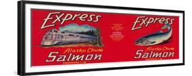 Express Salmon Can Label - San Francisco, CA-Lantern Press-Framed Premium Giclee Print