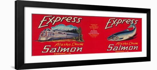 Express Salmon Can Label - San Francisco, CA-Lantern Press-Framed Art Print
