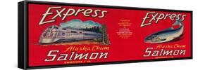 Express Salmon Can Label - San Francisco, CA-Lantern Press-Framed Stretched Canvas