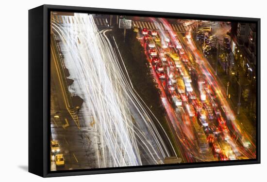 Expressways at Dusk, Chongqing, China-Paul Souders-Framed Stretched Canvas