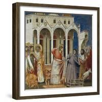 Expulsion of Merchants from Temple, Detail from Life and Passion of Christ, 1303-1305-Giotto di Bondone-Framed Giclee Print