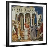 Expulsion of Merchants from Temple, Detail from Life and Passion of Christ, 1303-1305-Giotto di Bondone-Framed Giclee Print