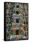 Exquisitely Detailed Carvings on the Gopuram (Tower) of the Durga Devi Temple in Vidyaranyapura,…-null-Framed Stretched Canvas