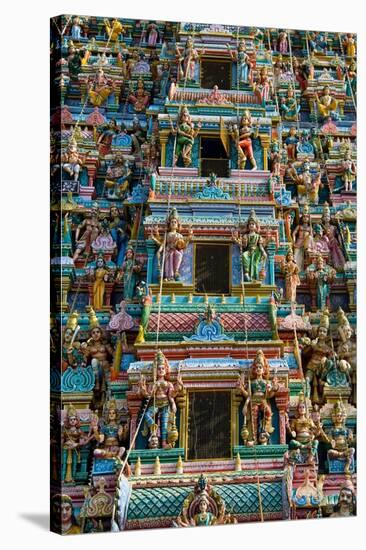 Exquisitely Detailed Carvings on the Gopuram (Tower) of the Durga Devi Temple in Vidyaranyapura,…-null-Stretched Canvas