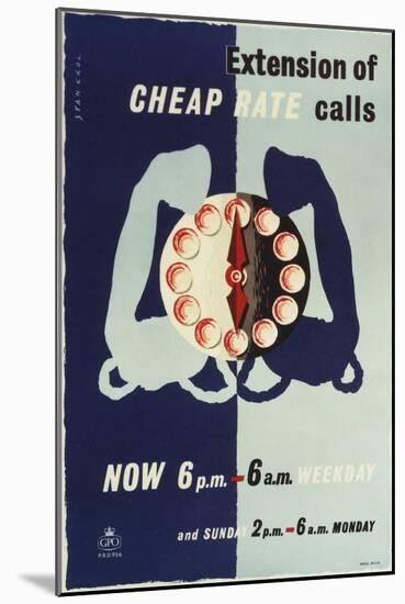 Extension of Cheap Rate Calls-Stan Krol-Mounted Art Print