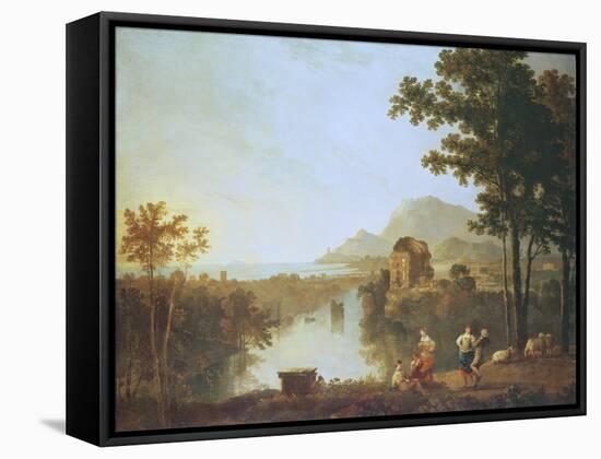 Extensive Coastal Landscape at Evening-Richard Wilson-Framed Stretched Canvas