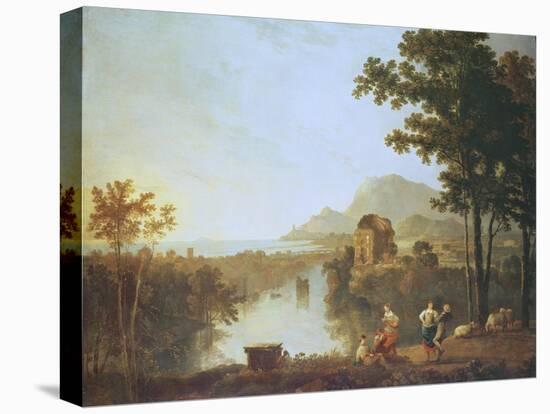 Extensive Coastal Landscape at Evening-Richard Wilson-Stretched Canvas