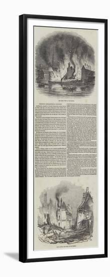 Extensive Conflagration at Gravesend-null-Framed Giclee Print
