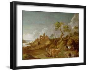 Extensive Hilly Landscape with Cattle, Sheep and Goats-Potter-Framed Giclee Print