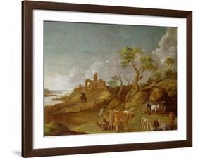 Extensive Hilly Landscape with Cattle, Sheep and Goats-Potter-Framed Giclee Print