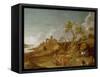 Extensive Hilly Landscape with Cattle, Sheep and Goats-Potter-Framed Stretched Canvas