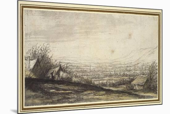 Extensive Landscape with Cottage and Cattle (Black Chalk, Grey and Yellow Wash)-Aelbert Cuyp-Mounted Giclee Print