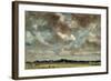 Extensive Landscape with Grey Clouds, C.1821 (Oil on Paper on Canvas)-John Constable-Framed Giclee Print