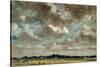 Extensive Landscape with Grey Clouds, C.1821 (Oil on Paper on Canvas)-John Constable-Stretched Canvas