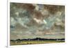 Extensive Landscape with Grey Clouds, C.1821 (Oil on Paper on Canvas)-John Constable-Framed Giclee Print