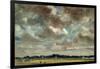 Extensive Landscape with Grey Clouds, C.1821 (Oil on Paper on Canvas)-John Constable-Framed Giclee Print