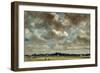 Extensive Landscape with Grey Clouds, C.1821 (Oil on Paper on Canvas)-John Constable-Framed Giclee Print