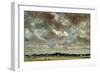 Extensive Landscape with Grey Clouds, C.1821 (Oil on Paper on Canvas)-John Constable-Framed Giclee Print