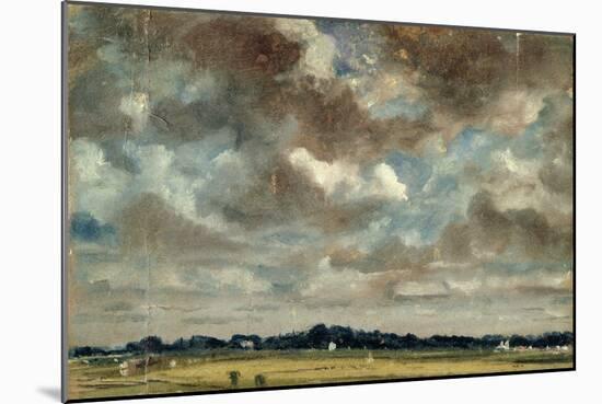 Extensive Landscape with Grey Clouds, C.1821 (Oil on Paper on Canvas)-John Constable-Mounted Giclee Print