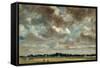 Extensive Landscape with Grey Clouds, C.1821 (Oil on Paper on Canvas)-John Constable-Framed Stretched Canvas