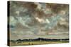 Extensive Landscape with Grey Clouds, C.1821 (Oil on Paper on Canvas)-John Constable-Stretched Canvas