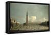 Extensive View of the Piazza San Marco-Canaletto-Framed Stretched Canvas