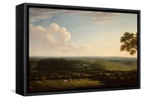 Extensive Wooded Landscape with a Distant View of a Town-William Turner-Framed Stretched Canvas