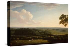 Extensive Wooded Landscape with a Distant View of a Town-William Turner-Stretched Canvas