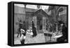 Exterior Cafe Scene, 19th Century-null-Framed Stretched Canvas