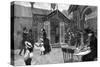 Exterior Cafe Scene, 19th Century-null-Stretched Canvas