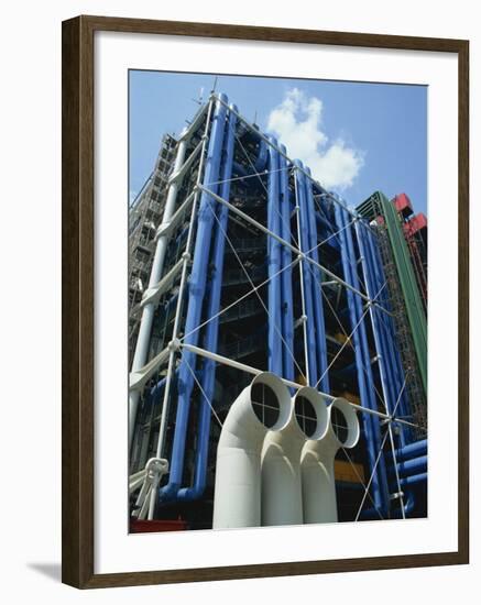 Exterior Detail of the Pompidou Centre, Beaubourg, Paris, France, Europe-Hans Peter Merten-Framed Photographic Print