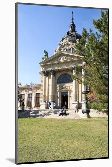 Exterior Facade with Columns and Sculptures of the Famed Szechenhu Thermal Bath House-Kimberly Walker-Mounted Photographic Print