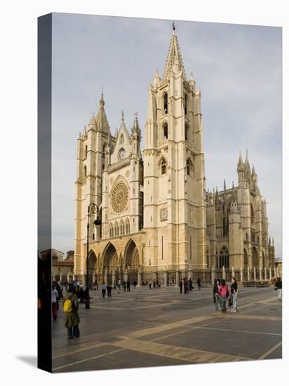 Exterior from the Southwest of the Cathedral, Leon, Castilla Y Leon, Spain, Europe-Nick Servian-Stretched Canvas