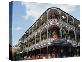 Exterior of a Building with Balconies, French Quarter Architecture, New Orleans, Louisiana, USA-Alison Wright-Stretched Canvas