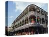 Exterior of a Building with Balconies, French Quarter Architecture, New Orleans, Louisiana, USA-Alison Wright-Stretched Canvas