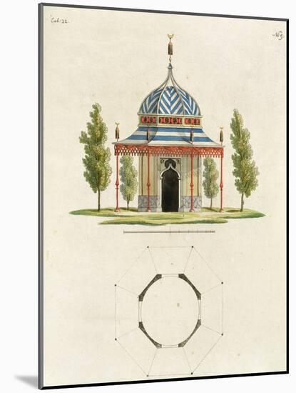 Exterior of a Chinese Garden Temple, from 'Recent New Ideas for the Garden', Published 1779 (Colour-German School-Mounted Giclee Print