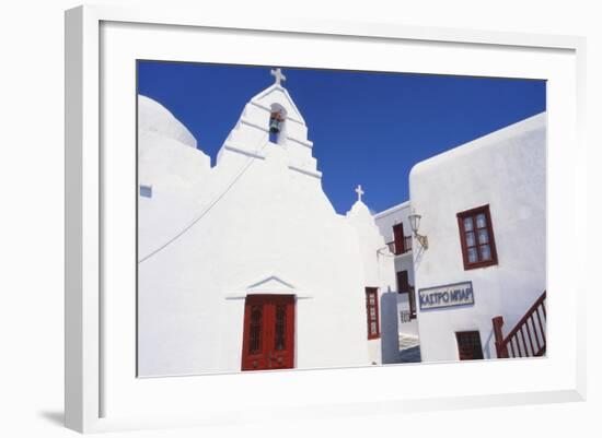 Exterior of a Church, Mikonos, Cyclades, Greece-Ken Gillham-Framed Photographic Print