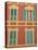 Exterior of a Formal Fa�e with Blue Shutters and Orange Walls, Ajaccio, Corsica, France-Thouvenin Guy-Stretched Canvas