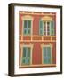 Exterior of a Formal Fa�e with Blue Shutters and Orange Walls, Ajaccio, Corsica, France-Thouvenin Guy-Framed Photographic Print