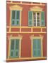 Exterior of a Formal Fa�e with Blue Shutters and Orange Walls, Ajaccio, Corsica, France-Thouvenin Guy-Mounted Photographic Print