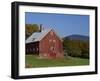 Exterior of a Large Barn, Typical of the Region, on a Farm in Vermont, New England, USA-Fraser Hall-Framed Photographic Print