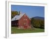 Exterior of a Large Barn, Typical of the Region, on a Farm in Vermont, New England, USA-Fraser Hall-Framed Photographic Print