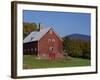 Exterior of a Large Barn, Typical of the Region, on a Farm in Vermont, New England, USA-Fraser Hall-Framed Photographic Print