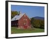 Exterior of a Large Barn, Typical of the Region, on a Farm in Vermont, New England, USA-Fraser Hall-Framed Photographic Print