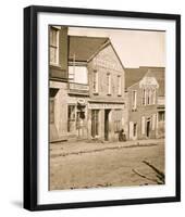 Exterior of a Shop with a Sign 'Auction & Negro Sales' in Whitehall Street, Atlanta, 1864-null-Framed Giclee Print