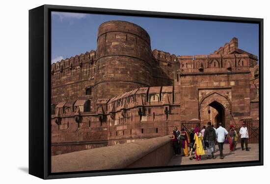 Exterior of Agra Fort, UNESCO World Heritage Site, Agra, Uttar Pradesh, India, Asia-Ben Pipe-Framed Stretched Canvas