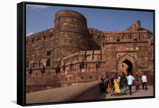 Exterior of Agra Fort, UNESCO World Heritage Site, Agra, Uttar Pradesh, India, Asia-Ben Pipe-Framed Stretched Canvas